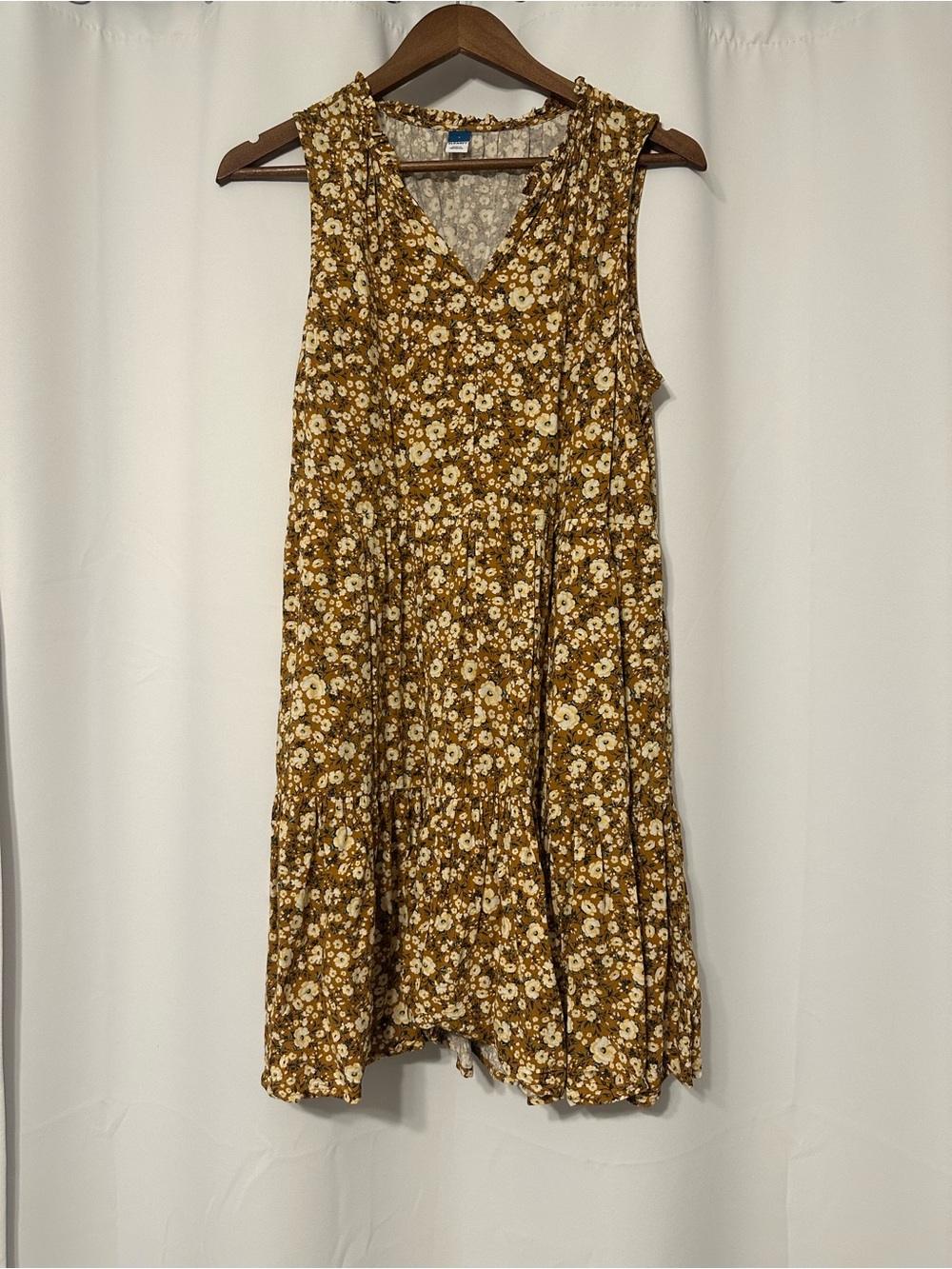 Old Navy Mustard Floral Midi Dress
